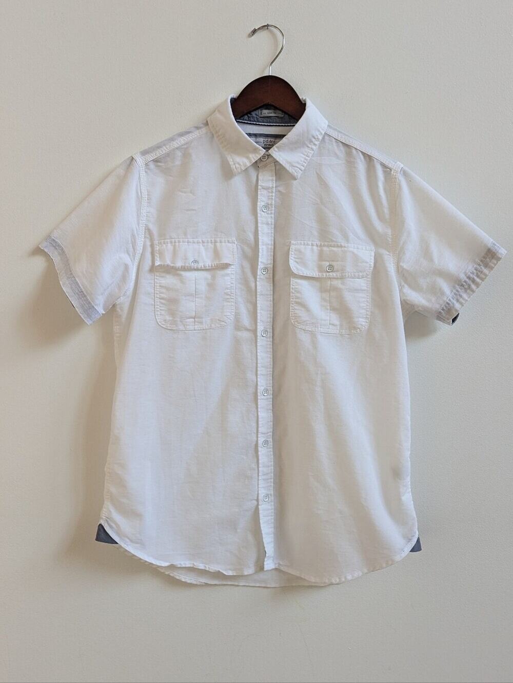 PD&C Button Down Shirt Mens Medium White